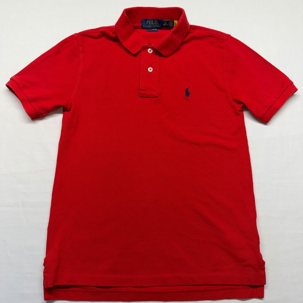 Polo Ralph Lauren Boys Red Polo Shirt Youth M 10 12 Classic Fit School Preppy